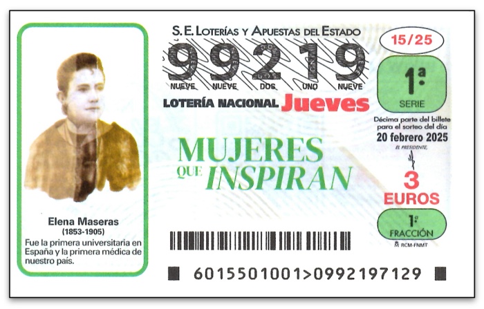 Décimo de lotería con un número alto
